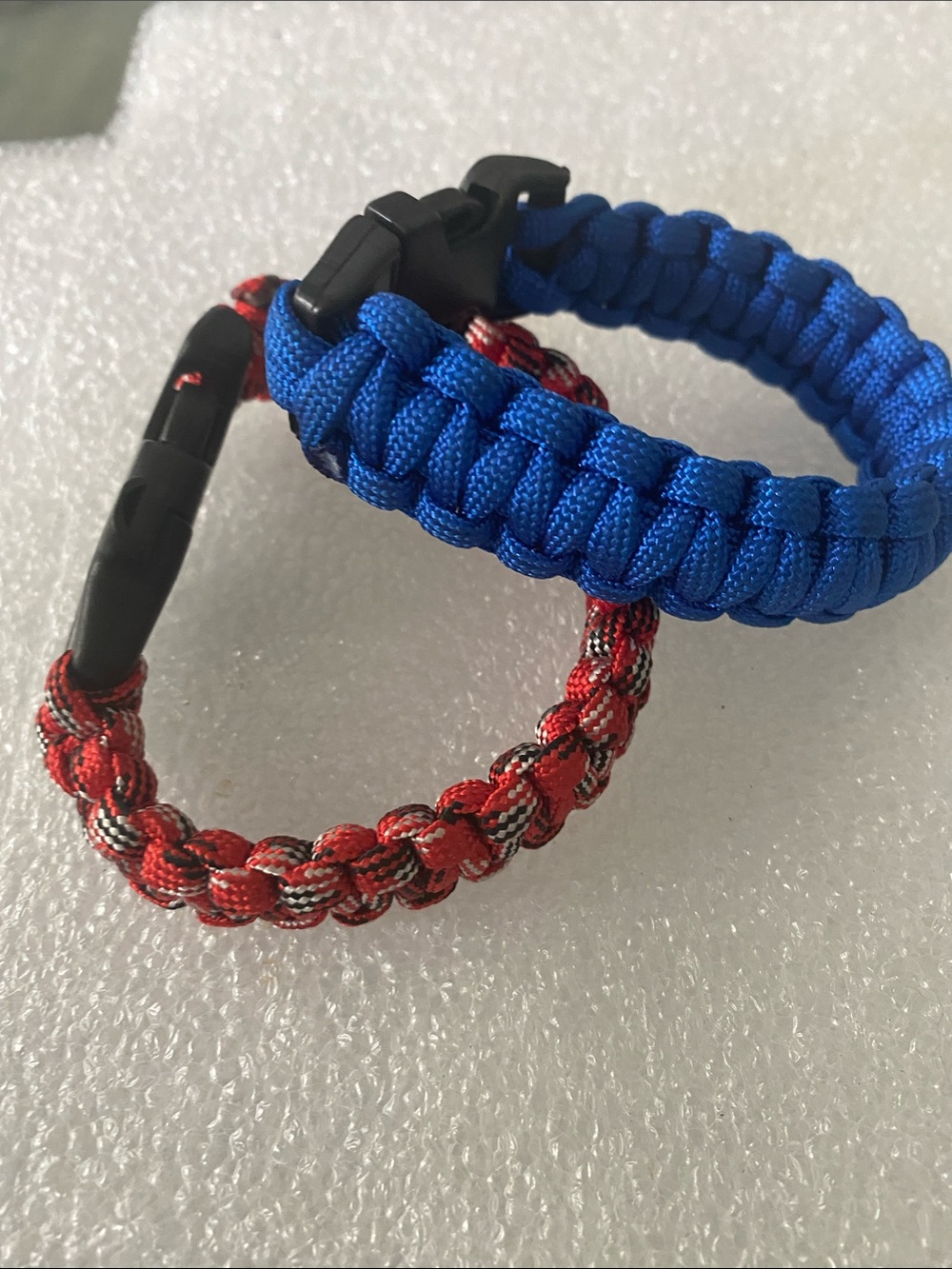 Blue and Red Paracord Survival Bracelets - Men Accessories